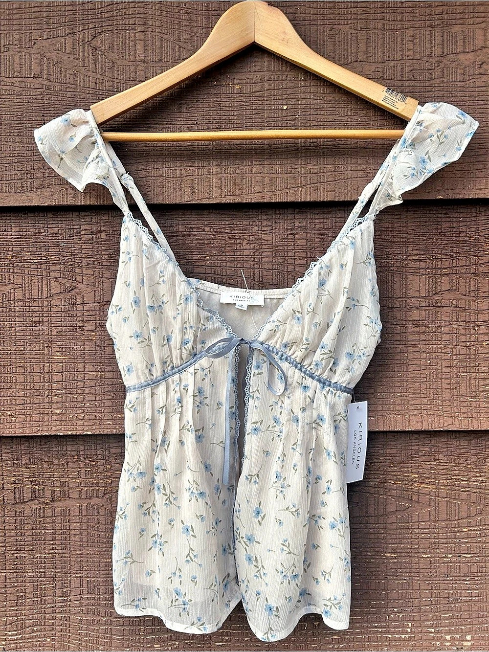 KIRIOUS Los Angeles Floral Babydoll Camisole Top Size Small
